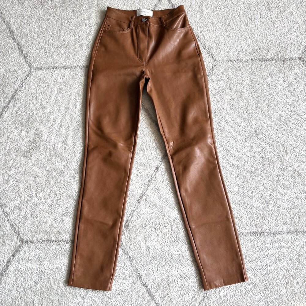Wilfred Melina Tan Faux Leather Pants Size 0 Aritzia Best Seller